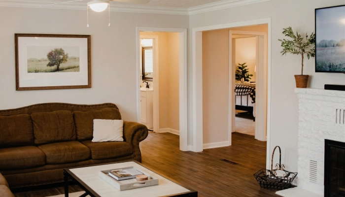 A bright interior of a Nest-managed home